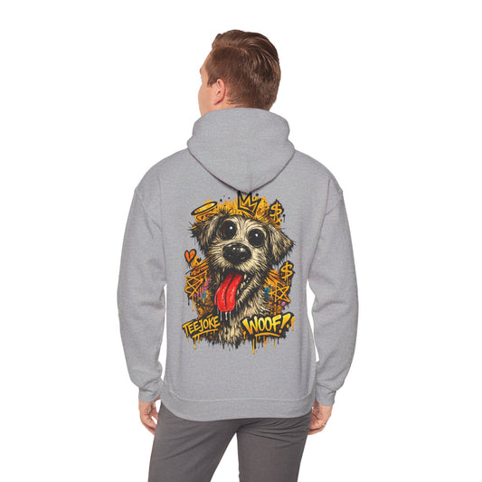 Sudadera TeeJoke “Graffiti Dog – Woof!” – Street Art Hoodie